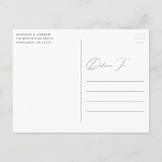 Modern Elegant Sage Green Wedding Uitnodiging Briefkaart (Achterkant)