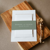 Modern Elegant Sage Green Wedding Uitnodigingen Wikkel