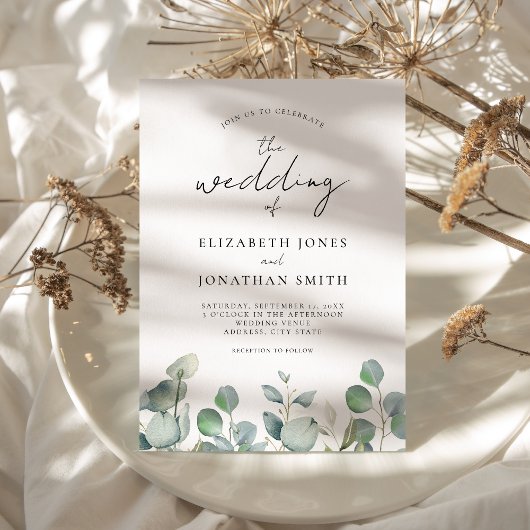 Modern Elegant Sage Groen Bruiloft Kaart