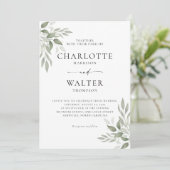 Modern Elegant Sage Leaves Wedding Invitation  Save The Date (Staand voorkant)