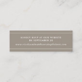 Modern Elegant Sand Website RSVP \ Registry Kaart Mini Visitekaartje (Voorkant)
