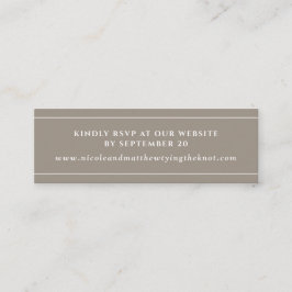 Modern Elegant Sand Website RSVP \ Registry Kaart Mini Visitekaartje