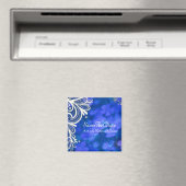modern elegant sapphire blue en white lace magneet (Insitu (Vaatwasser))