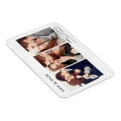 Modern Elegant Save the Date 3 Foto Wit Magneet (Rechterzijde)