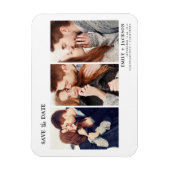 Modern Elegant Save the Date 3 Foto Wit Magneet (Verticaal)