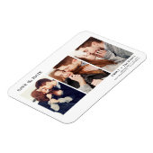 Modern Elegant Save the Date 3 Foto Wit Magneet (Linkerzijde)