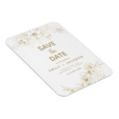Modern Elegant Save the Date Floral Gold Foil Magneet (Rechterzijde)