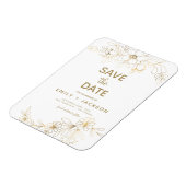 Modern Elegant Save the Date Floral Gold Foil Magneet (Linkerzijde)