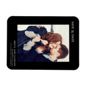 Modern Elegant Save the Date Foto Zwart Magneet (Horizontaal)