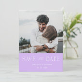 Modern Elegant Save the Date Lavender (Staand voorkant)