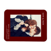 Modern Elegant Save the Date Photo Burgundy Magneet (Horizontaal)