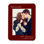 Modern Elegant Save the Date Photo Burgundy Magneet (Verticaal)