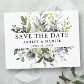 Modern Elegant Save the Date Waterverf Greenery Briefkaart