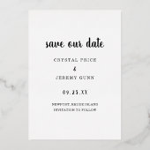 Modern Elegant Save the Date Wedding Folie Uitnodiging (Achterkant)