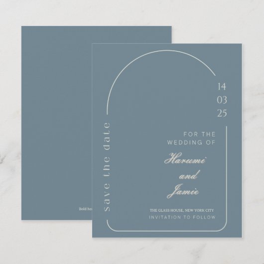 Modern Elegant Save the Date Wedding Kaart (Voorkant / Achterkant)