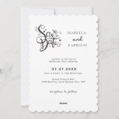 Modern Elegant Save the Date Wedding Uitnodiging (Achterkant)