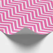 Modern, elegant, schattig roze witte chevron cadeaupapier (Hoek)
