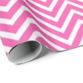 Modern, elegant, schattig roze witte chevron cadeaupapier (Rol Hoek)