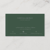 Modern Elegant Schattige Groen Grijs Monogram Cust Visitekaartje (Achterkant)