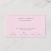 Modern Elegant Schattige Roze Grijs Monogram Custo Visitekaartje (Achterkant)