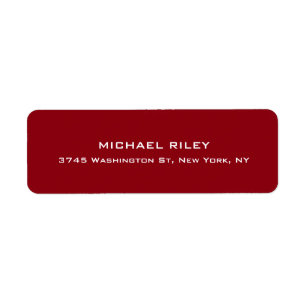 Modern Elegant Schattige Uniek Diep Rood Gekleurd Etiket