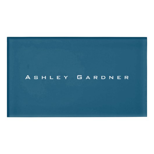 Modern Elegant Schattige Uniek Stijlvol Ocean Blue Naambadge (Voorkant)