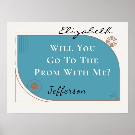 Modern Elegant School Proposal Prom Sign Poster (Voorkant)