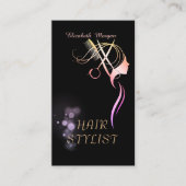 Modern Elegant Scissors Comb Hair Rose Gold Visitekaartje (Voorkant)