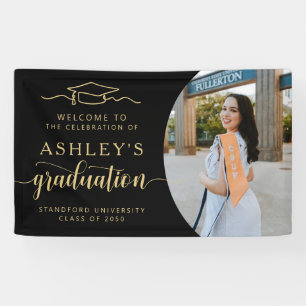 Modern Elegant Script 1 Foto Afstuderen Spandoek