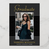 Modern | Elegant Script 1 Foto Folie Afstudeerder Folie Uitnodiging (Voorkant)
