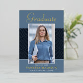 Modern | Elegant Script 1 Foto Folie Afstudeerder Folie Uitnodiging (Staand Voorkant)