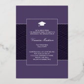 Modern | Elegant Script 1 Foto Folie Afstudeerder  Uitnodiging (Achterkant)