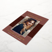 Modern | Elegant Script 1 Foto Folie Afstudeerder  Uitnodiging (Gedraaid)