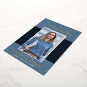 Modern | Elegant Script 1 Foto Folie Afstudeerder  Uitnodiging (Gedraaid)