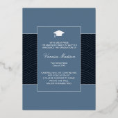 Modern | Elegant Script 1 Foto Folie Afstudeerder  Uitnodiging (Achterkant)