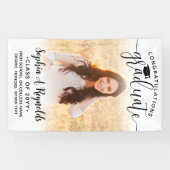 Modern elegant script 1 Foto verticaal Afstuderen Spandoek (Horizontaal)