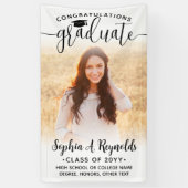 Modern elegant script 1 Foto verticaal Afstuderen Spandoek (Verticaal)