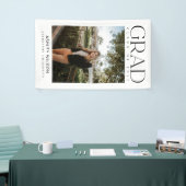 Modern elegant script 1 Foto verticaal Afstuderen Spandoek (Beurs)