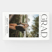 Modern elegant script 1 Foto verticaal Afstuderen Spandoek (Horizontaal)