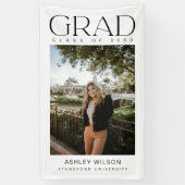 Modern elegant script 1 Foto verticaal Afstuderen Spandoek (Verticaal)