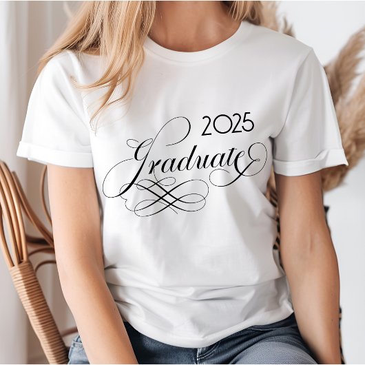 Modern Elegant Script 2025 Afstuderen T-shirt