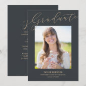 Modern Elegant Script 2025 Foto Graduation Party Kaart (Voorkant / Achterkant)