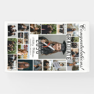 Modern Elegant Script 20 Foto Afstuderen Spandoek