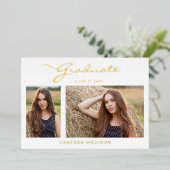 Modern elegant script | 2 Aankondiging foto-Afstud (Staand Voorkant)