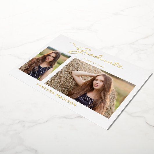 Modern elegant script | 2 Aankondiging foto-Afstud (Gedraaid)