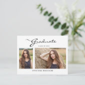 Modern elegant script | 2 Aankondiging foto-Afstud Briefkaart (Staand voorkant)