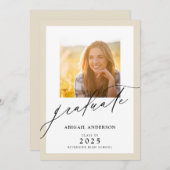 Modern Elegant Script 2 Foto Afstuderen (Voorkant / Achterkant)