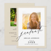 Modern Elegant Script 2 Foto Afstuderen (Voorkant / Achterkant)