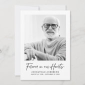 Modern Elegant Script 2-foto begrafenis/gedenkteke Bedankkaart (Voorkant)