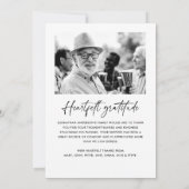 Modern Elegant Script 2-foto begrafenis/gedenkteke Bedankkaart (Achterkant)